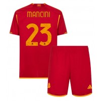 AS Roma Gianluca Mancini #23 Hemmatröja Barn 2023-24 Kortärmad (+ Korta byxor)